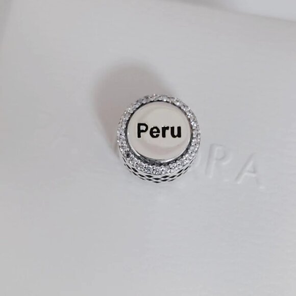 Pandora Peru Flag Charm Bead Exclusive Travel Pendant S925 Silver with box - Picture 3 of 5